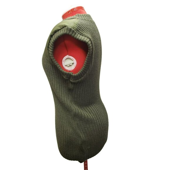 L.L. Bean Wool Sweater Vest Olive Green Ribbed Knit V-Neck XL Wool England HOLES - Picture 9 of 9
